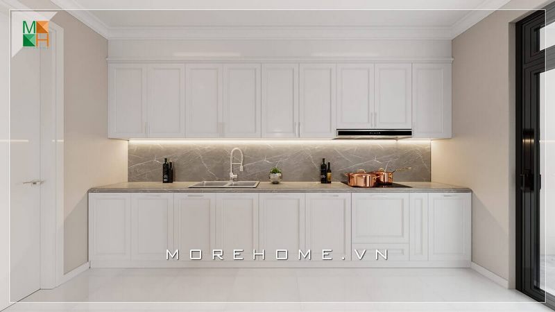 Ấn tượng với mẫu thiết kế bếp đẹp sang trọng dành cho chung cư, nhà phố, biệt thự mang phong cách tân cổ điển.